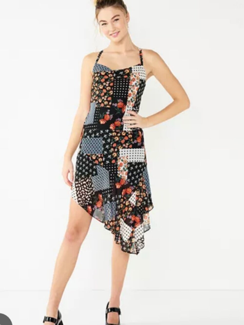 SO Goods for Life Patchwork High-Low Dress – Size L